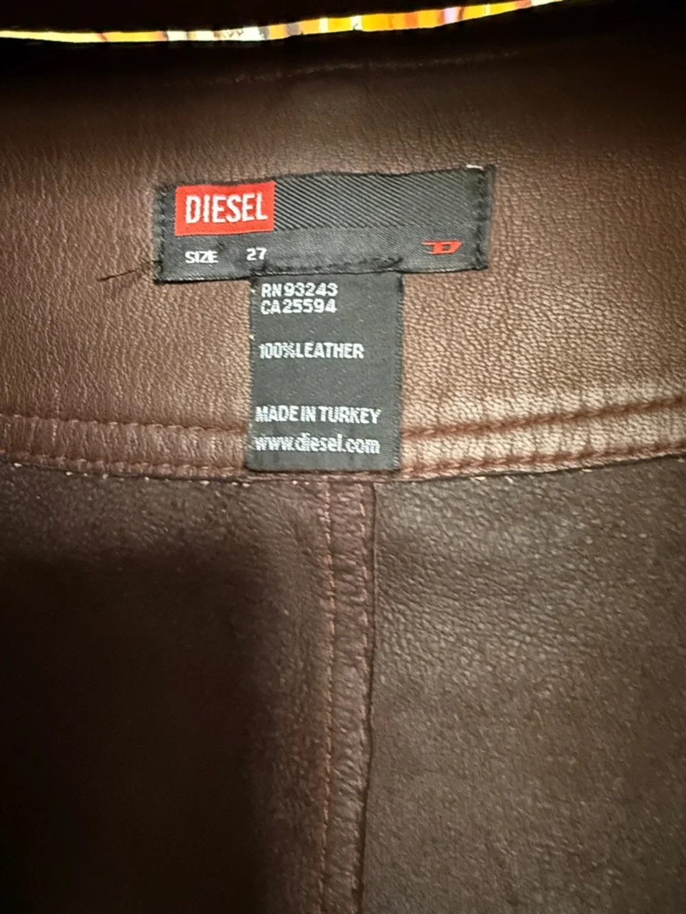 Diesel Vintage Chocolate Soft Leather Wrap Mini Skirt with Button Accent - Picture 3 of 17